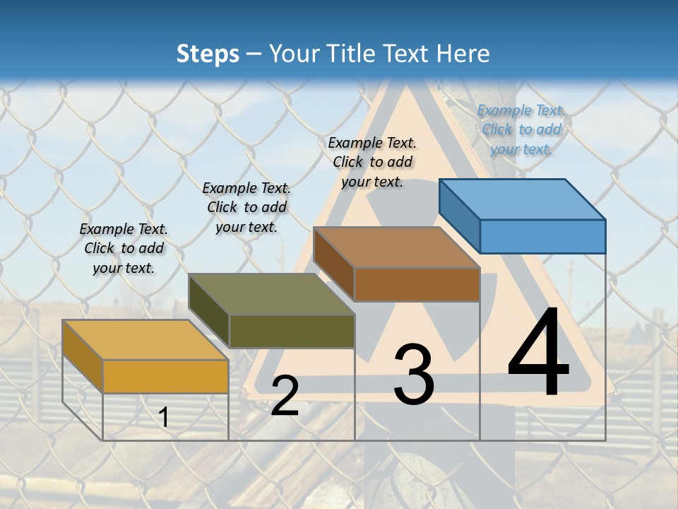 A Yellow Radioactive Hazard Sign On A Chain Link Fence PowerPoint Template