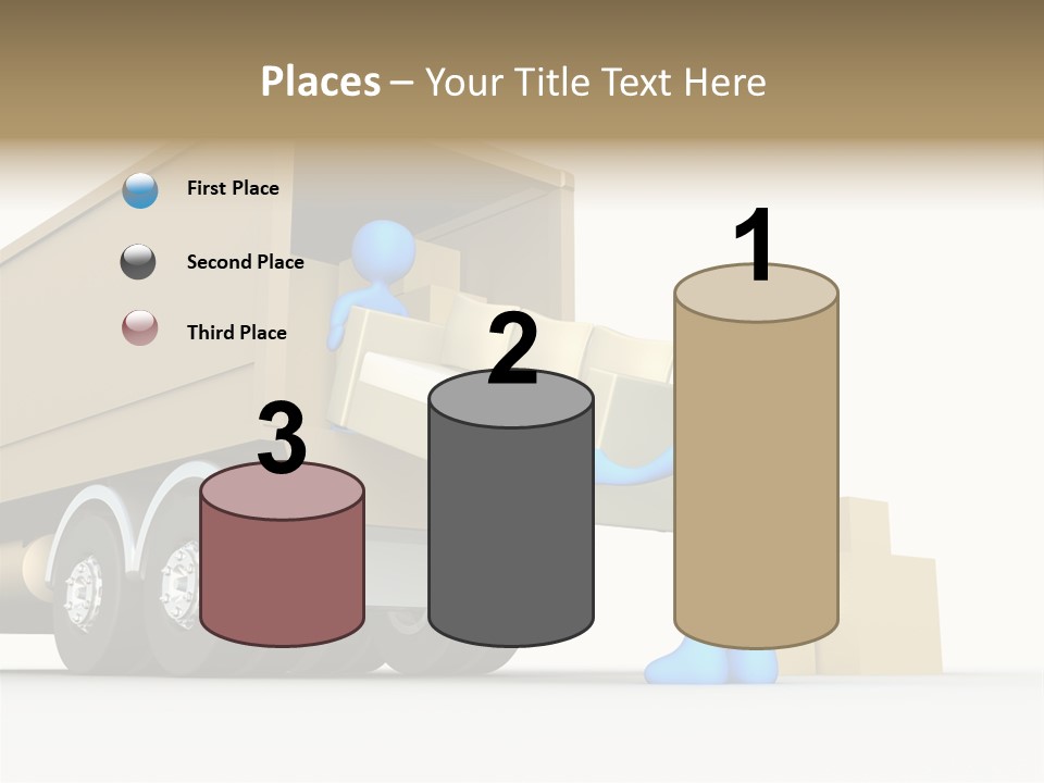 A Person Pushing A Large Box On The Back Of A Truck PowerPoint Template