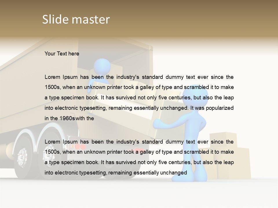 A Person Pushing A Large Box On The Back Of A Truck PowerPoint Template