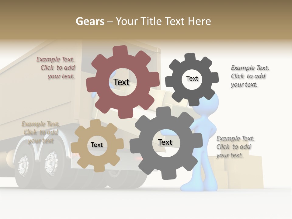 A Person Pushing A Large Box On The Back Of A Truck PowerPoint Template