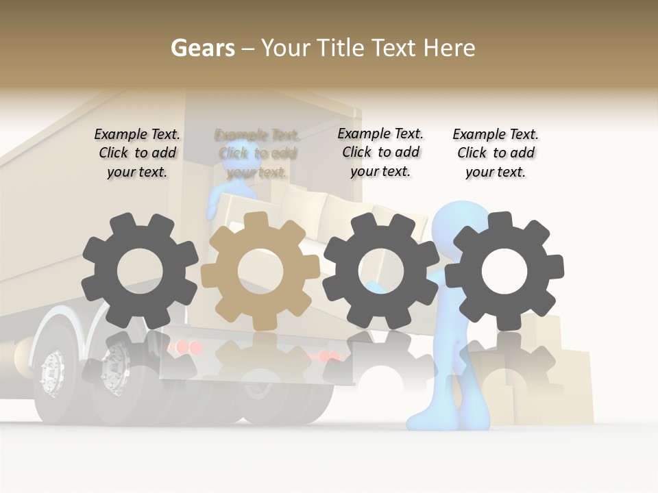 A Person Pushing A Large Box On The Back Of A Truck PowerPoint Template