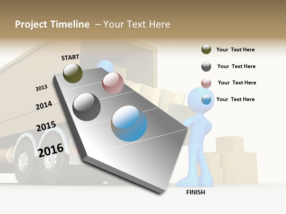 A Person Pushing A Large Box On The Back Of A Truck PowerPoint Template