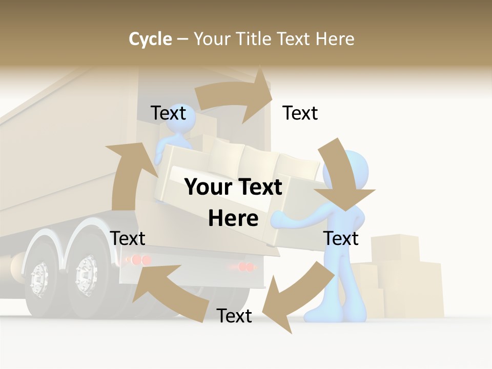 A Person Pushing A Large Box On The Back Of A Truck PowerPoint Template