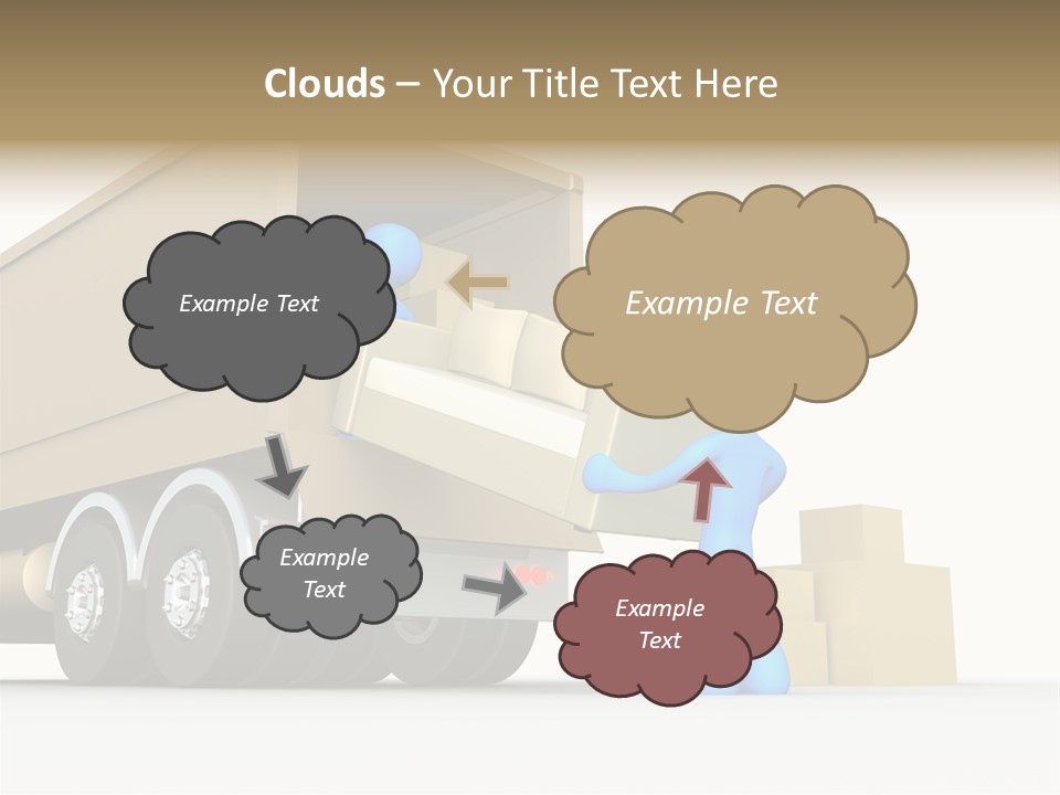 A Person Pushing A Large Box On The Back Of A Truck PowerPoint Template