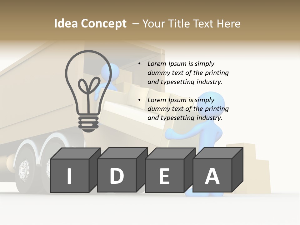 A Person Pushing A Large Box On The Back Of A Truck PowerPoint Template