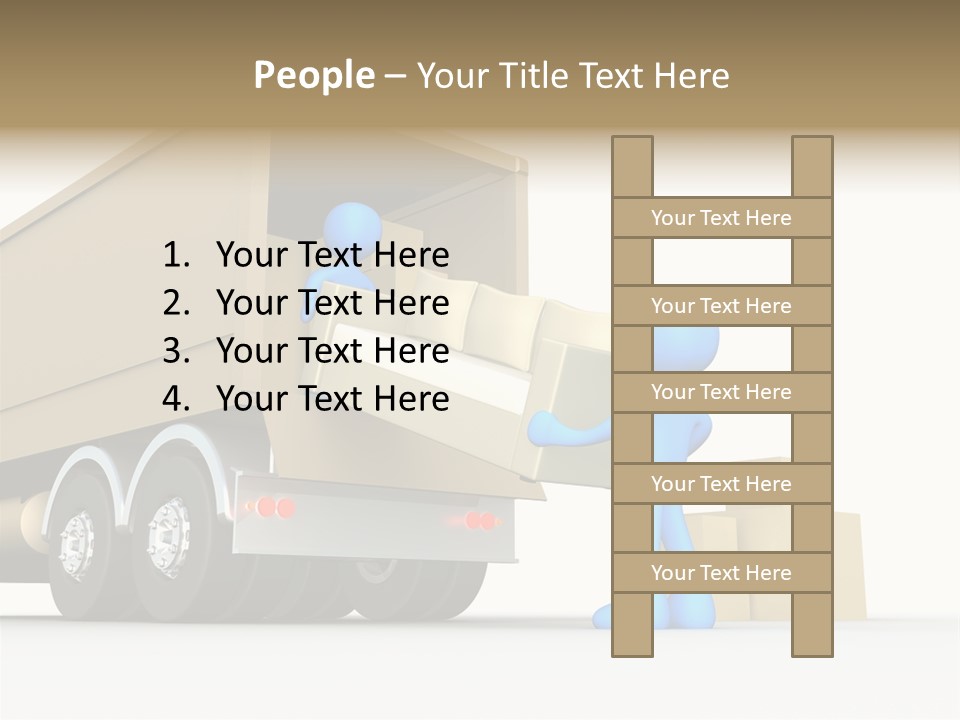 A Person Pushing A Large Box On The Back Of A Truck PowerPoint Template