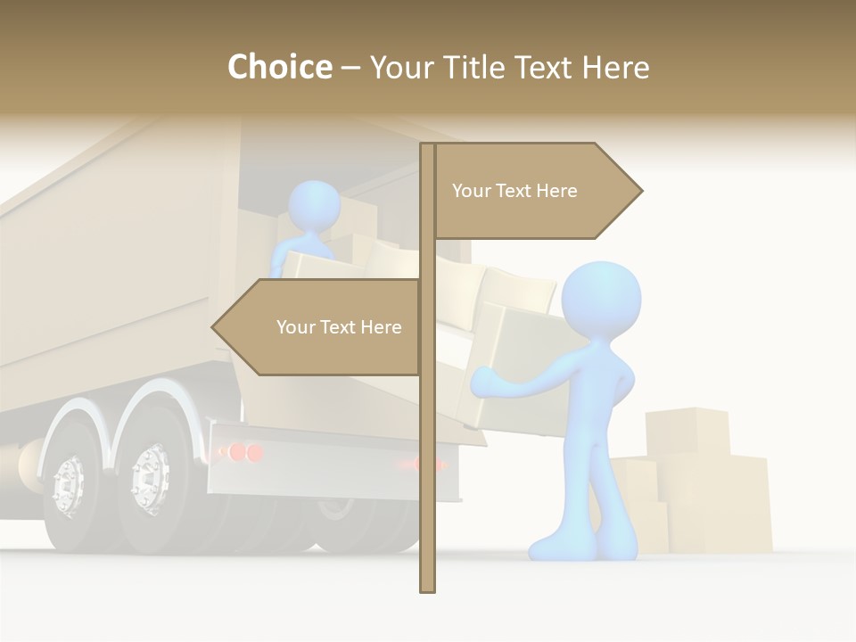 A Person Pushing A Large Box On The Back Of A Truck PowerPoint Template