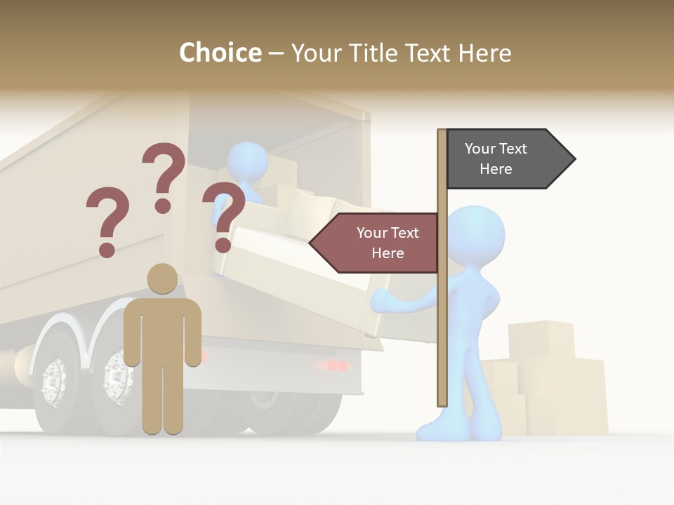 A Person Pushing A Large Box On The Back Of A Truck PowerPoint Template