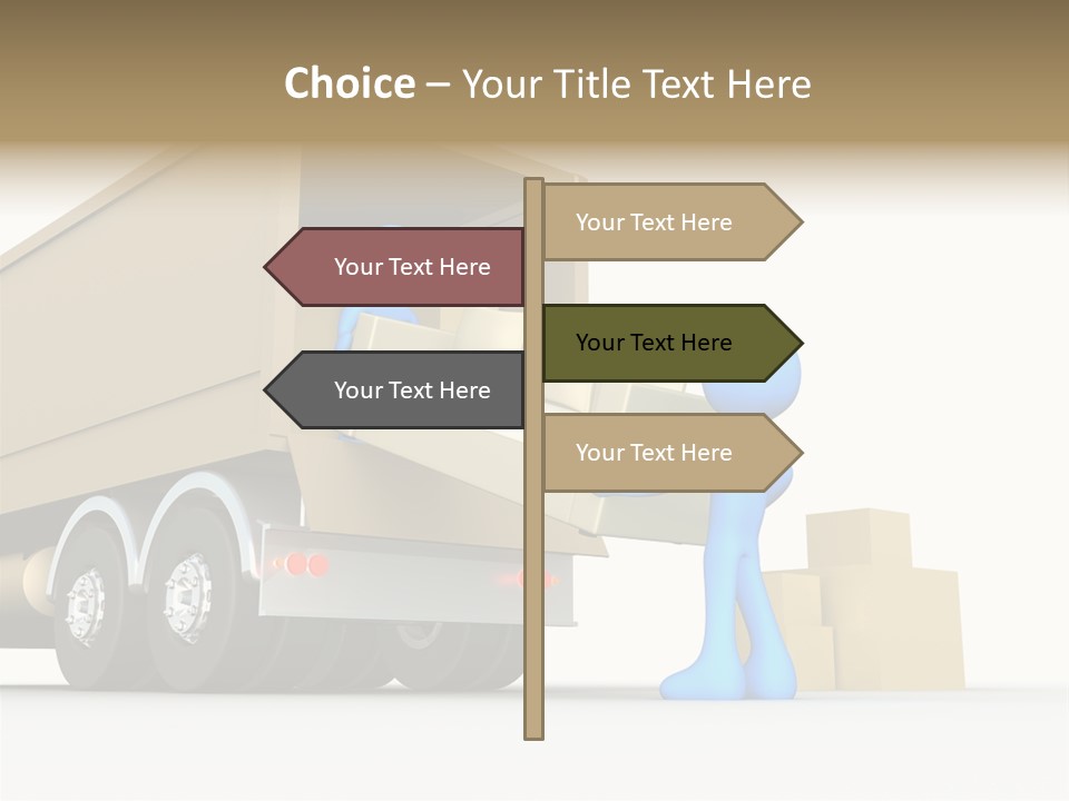 A Person Pushing A Large Box On The Back Of A Truck PowerPoint Template