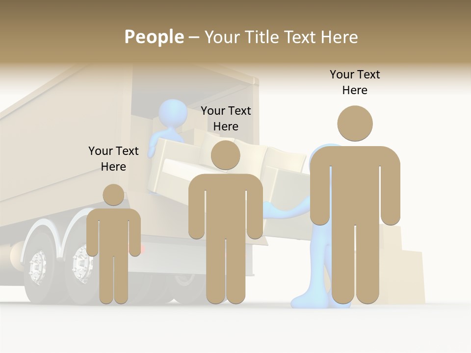 A Person Pushing A Large Box On The Back Of A Truck PowerPoint Template