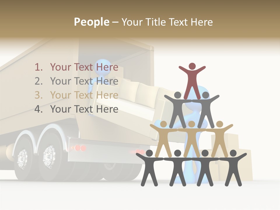 A Person Pushing A Large Box On The Back Of A Truck PowerPoint Template