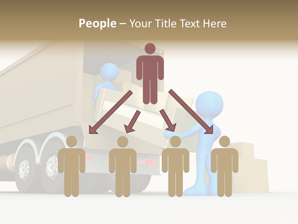 A Person Pushing A Large Box On The Back Of A Truck PowerPoint Template
