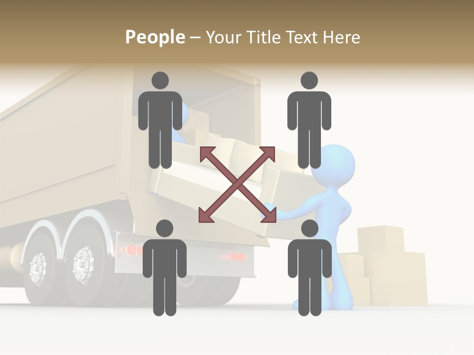 A Person Pushing A Large Box On The Back Of A Truck PowerPoint Template