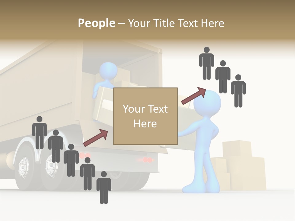 A Person Pushing A Large Box On The Back Of A Truck PowerPoint Template