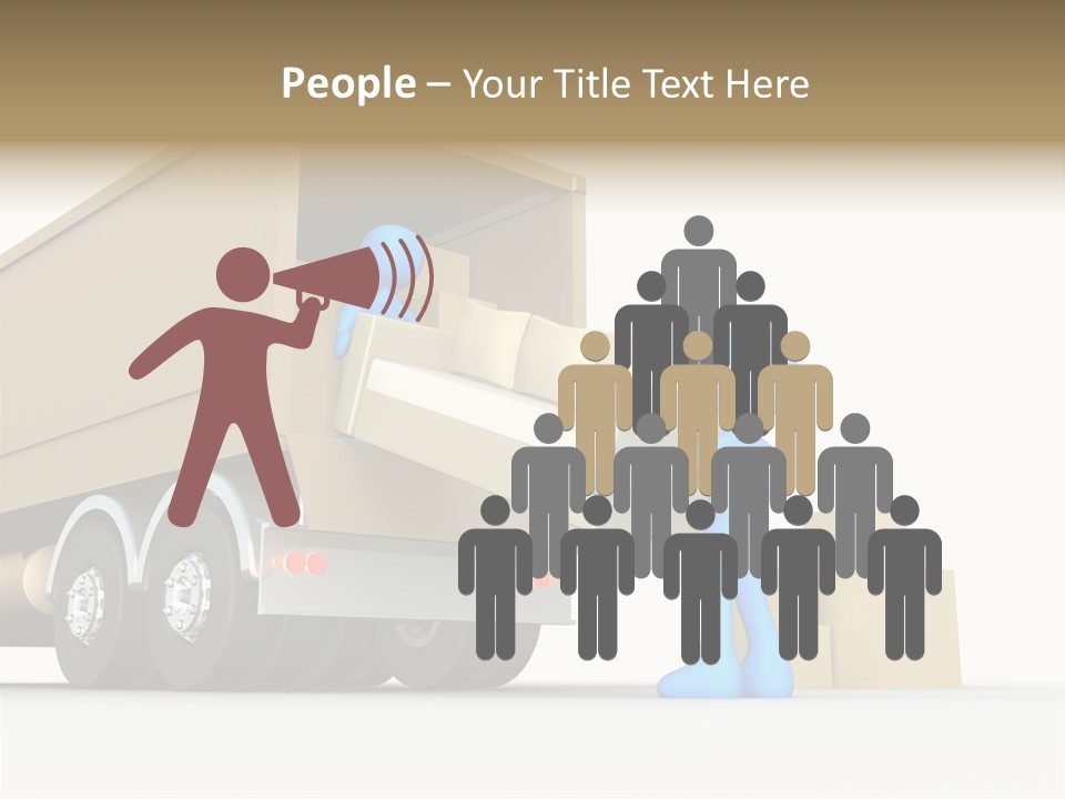 A Person Pushing A Large Box On The Back Of A Truck PowerPoint Template