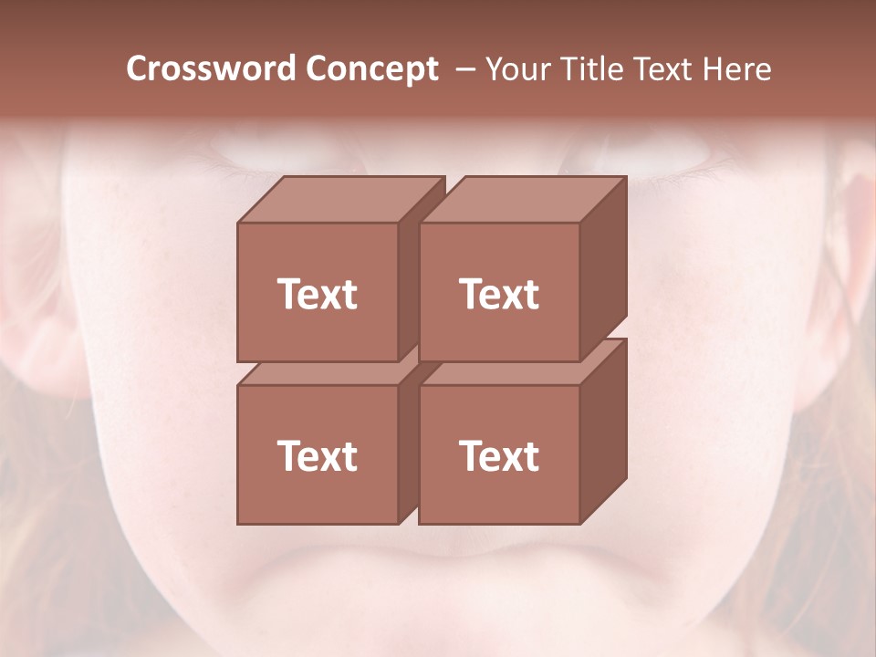 Young Girl Puckering Mouth And Rolling Eyes PowerPoint Template