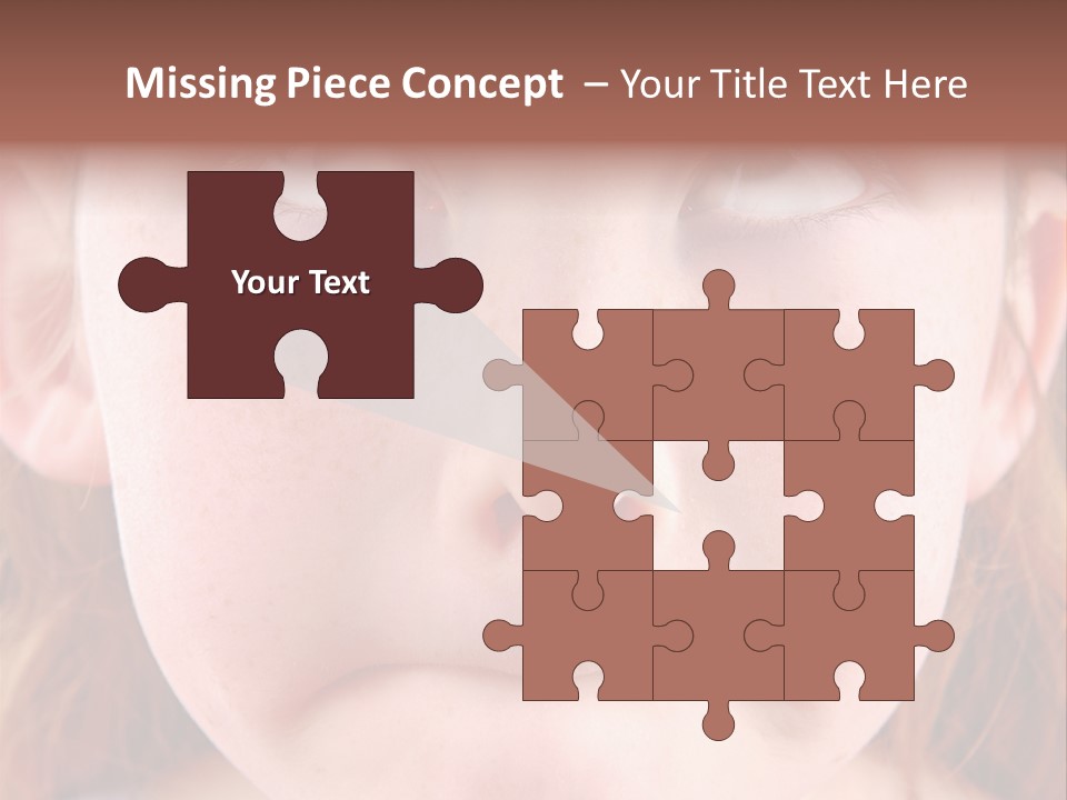 Young Girl Puckering Mouth And Rolling Eyes PowerPoint Template