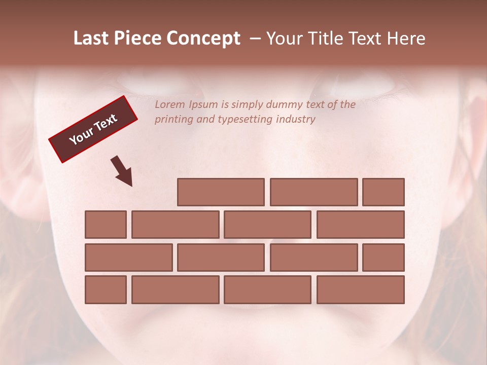 Young Girl Puckering Mouth And Rolling Eyes PowerPoint Template