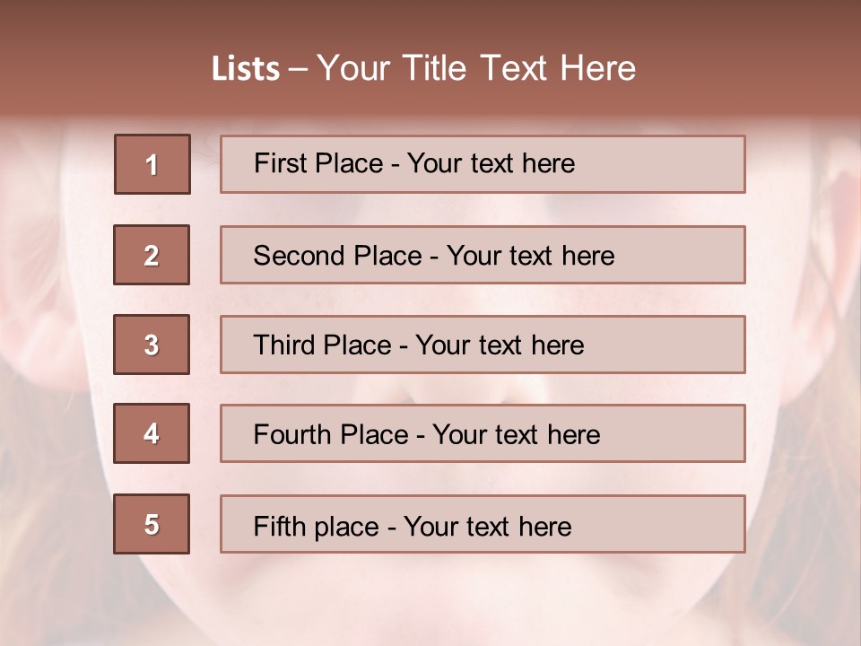 Young Girl Puckering Mouth And Rolling Eyes PowerPoint Template