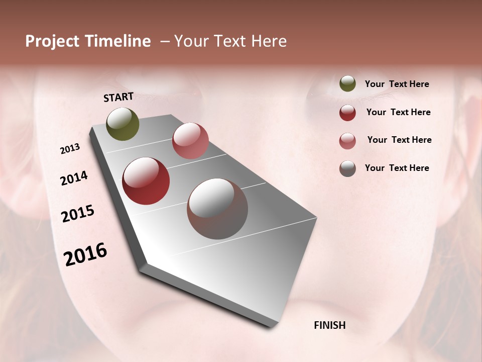 Young Girl Puckering Mouth And Rolling Eyes PowerPoint Template