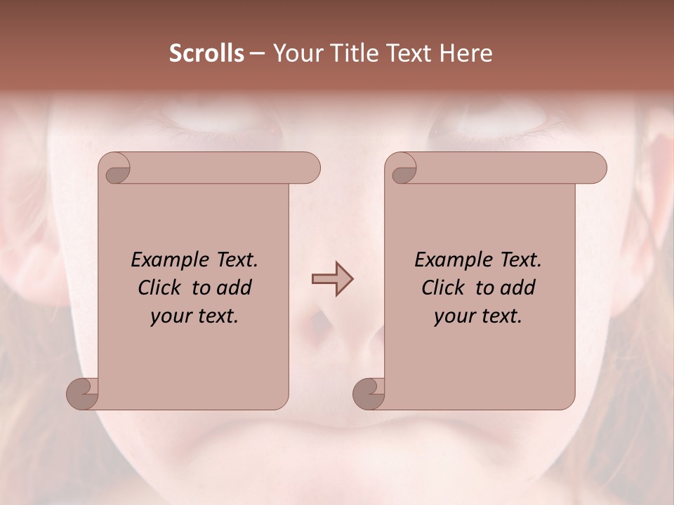 Young Girl Puckering Mouth And Rolling Eyes PowerPoint Template