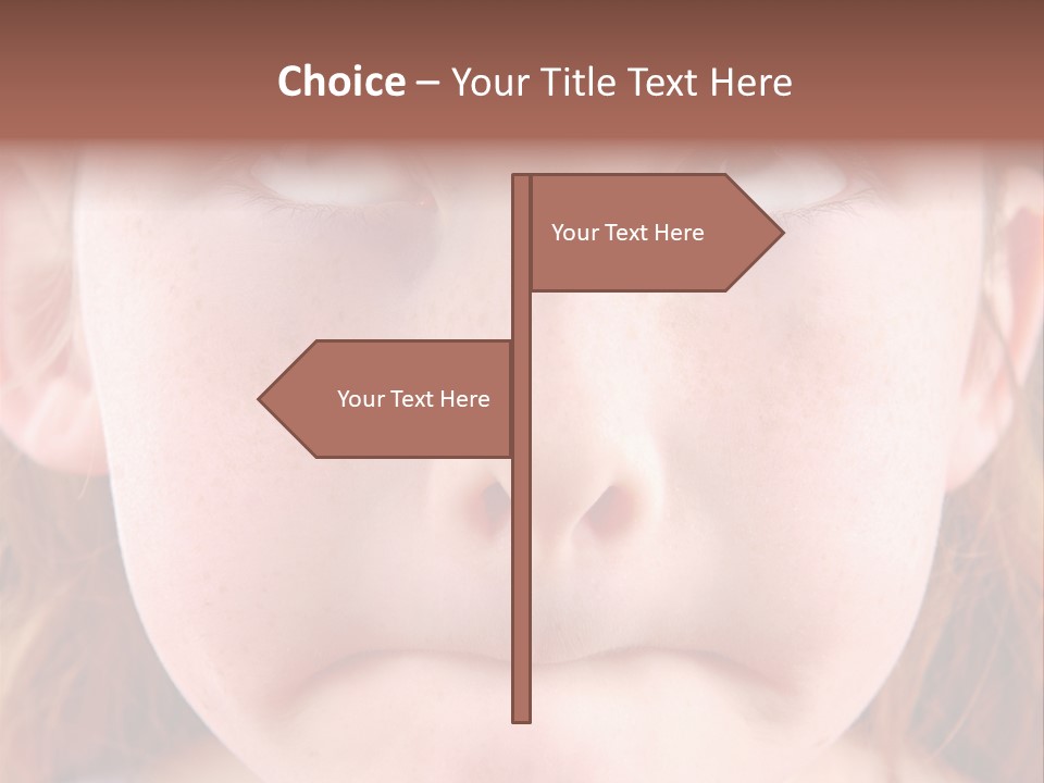 Young Girl Puckering Mouth And Rolling Eyes PowerPoint Template