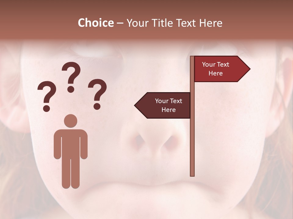 Young Girl Puckering Mouth And Rolling Eyes PowerPoint Template