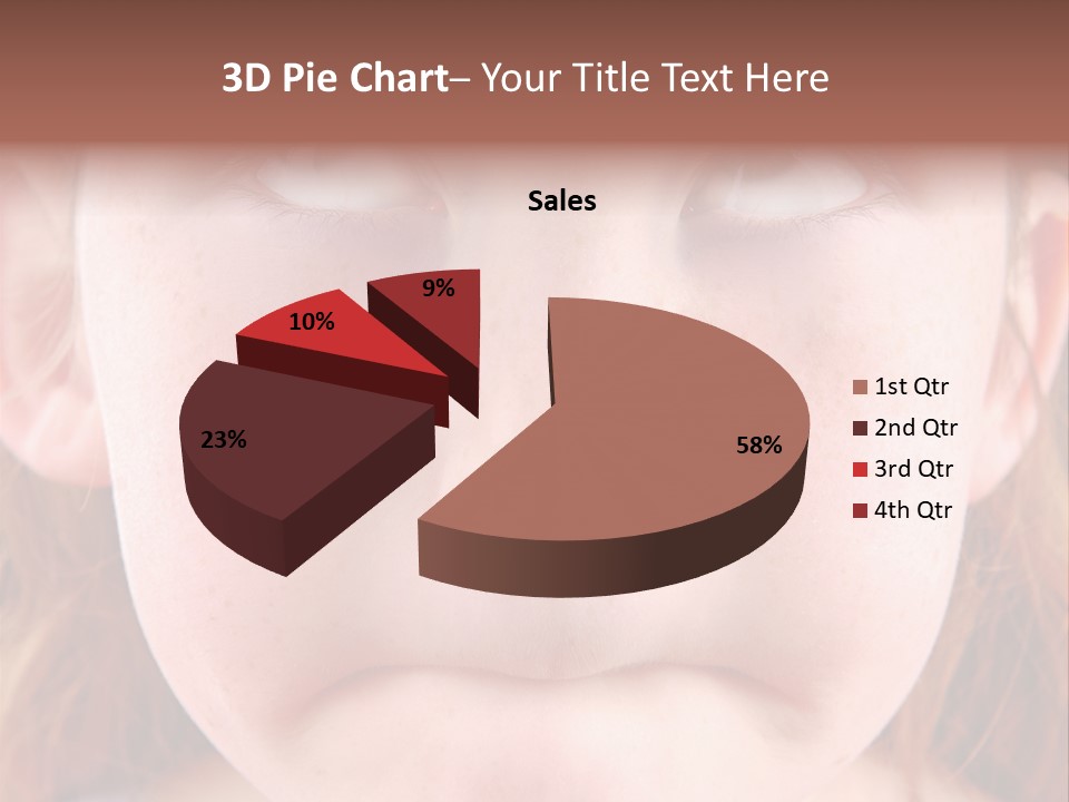Young Girl Puckering Mouth And Rolling Eyes PowerPoint Template