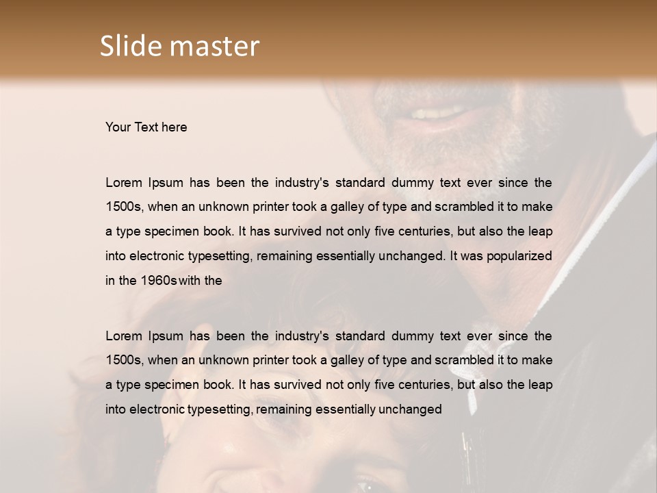 Loving Senior Couple Outdoors. Close-Up, Shallow Dof. PowerPoint Template