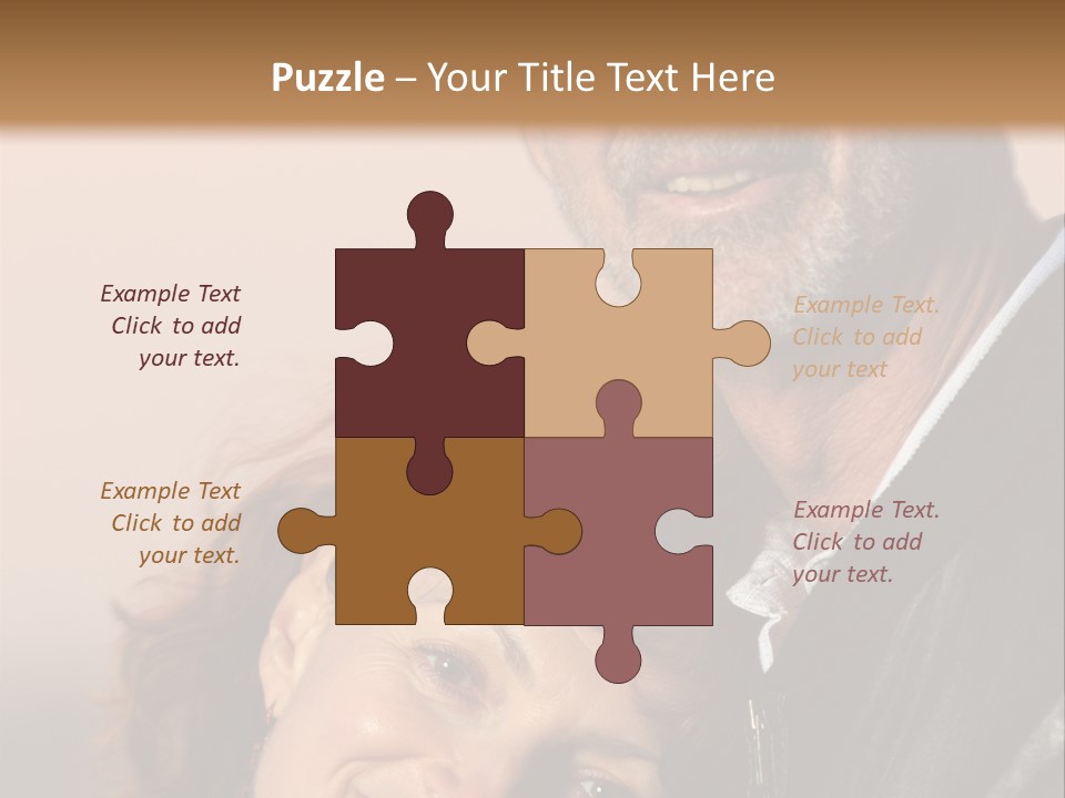 Loving Senior Couple Outdoors. Close-Up, Shallow Dof. PowerPoint Template