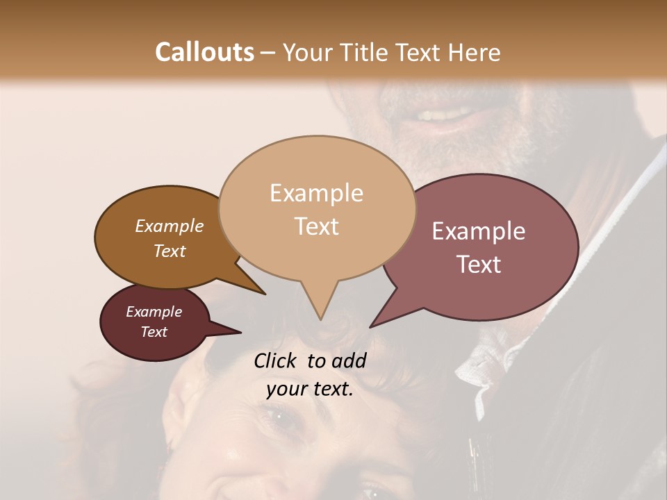 Loving Senior Couple Outdoors. Close-Up, Shallow Dof. PowerPoint Template