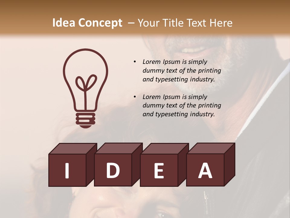 Loving Senior Couple Outdoors. Close-Up, Shallow Dof. PowerPoint Template