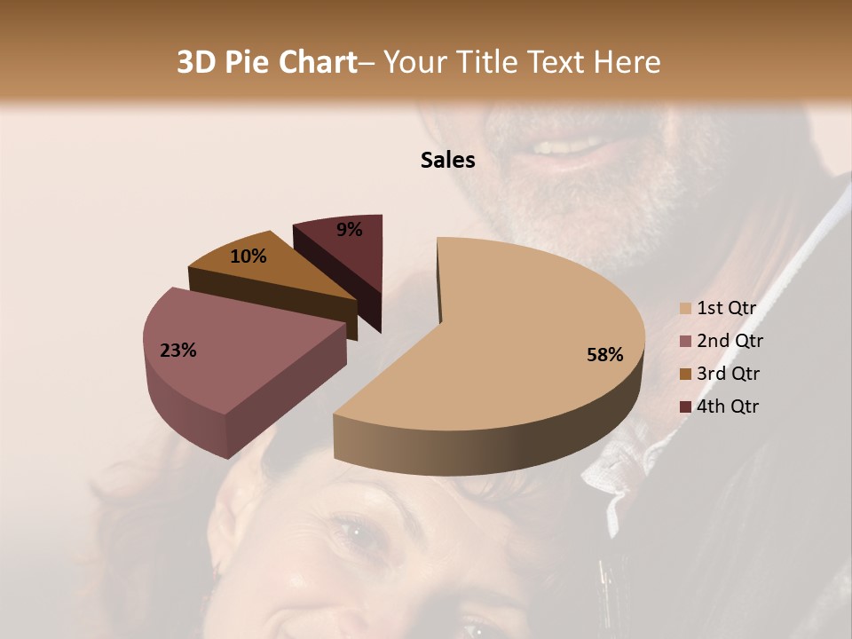 Loving Senior Couple Outdoors. Close-Up, Shallow Dof. PowerPoint Template