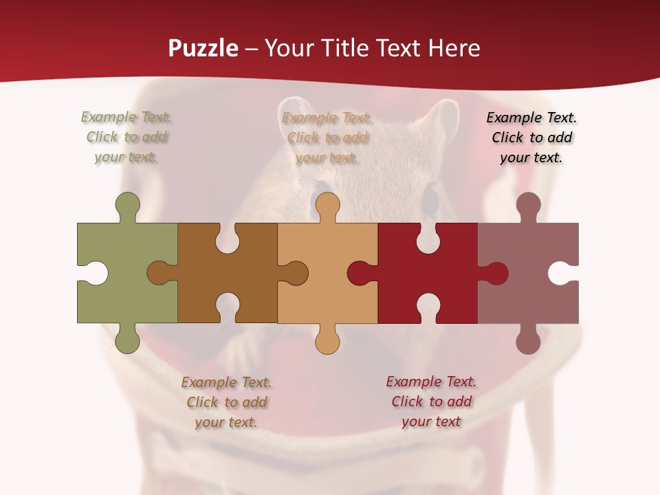 Cute Brown Gerbil Sitting In A Shoe Isolated On White PowerPoint Template