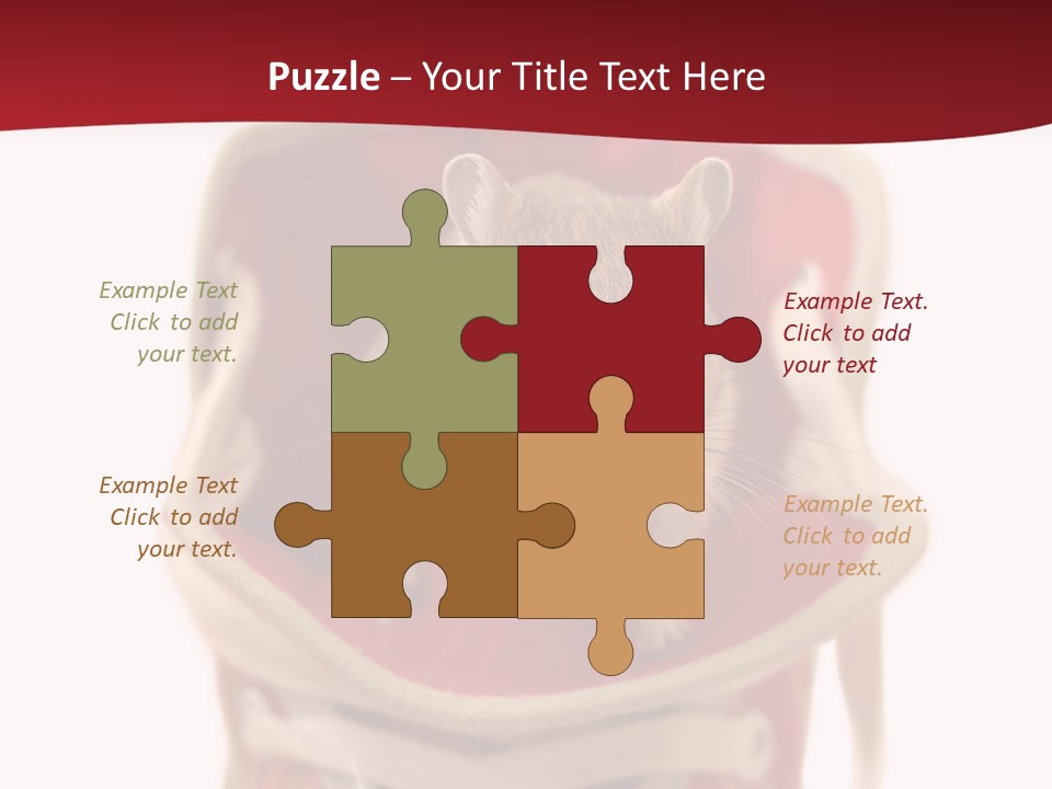 Cute Brown Gerbil Sitting In A Shoe Isolated On White PowerPoint Template