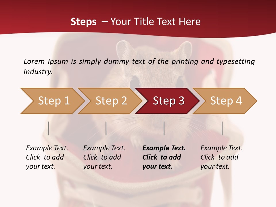 Cute Brown Gerbil Sitting In A Shoe Isolated On White PowerPoint Template