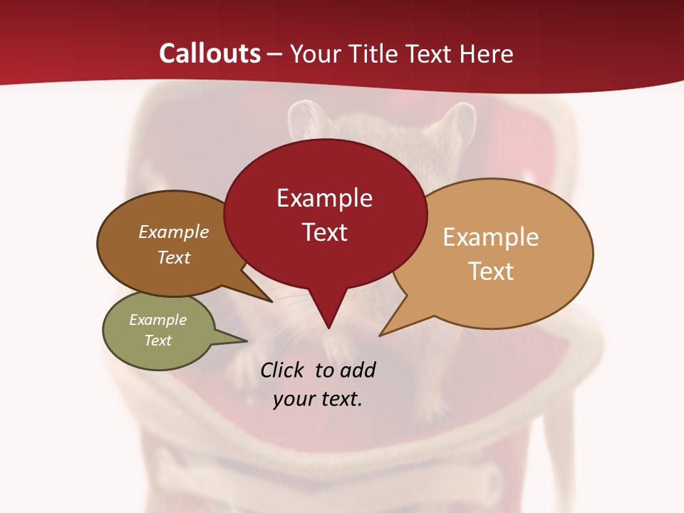 Cute Brown Gerbil Sitting In A Shoe Isolated On White PowerPoint Template