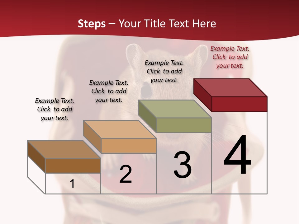 Cute Brown Gerbil Sitting In A Shoe Isolated On White PowerPoint Template