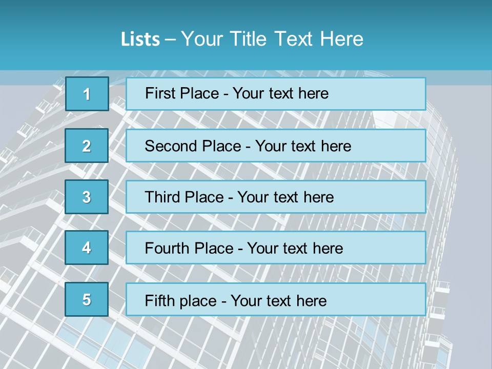 A Tall Building With A Blue Sky In The Background PowerPoint Template