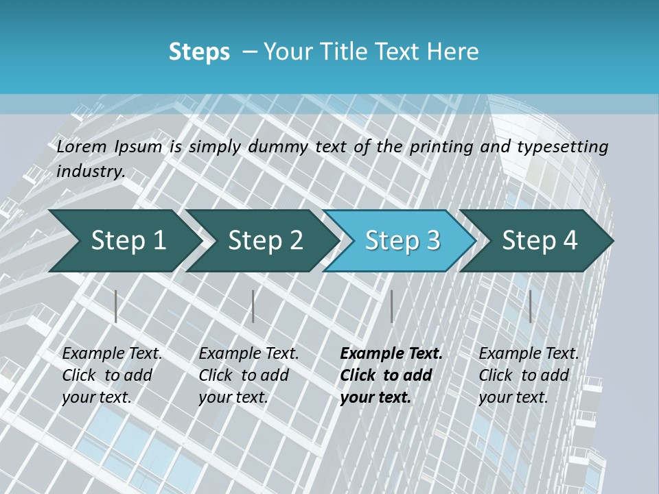 A Tall Building With A Blue Sky In The Background PowerPoint Template
