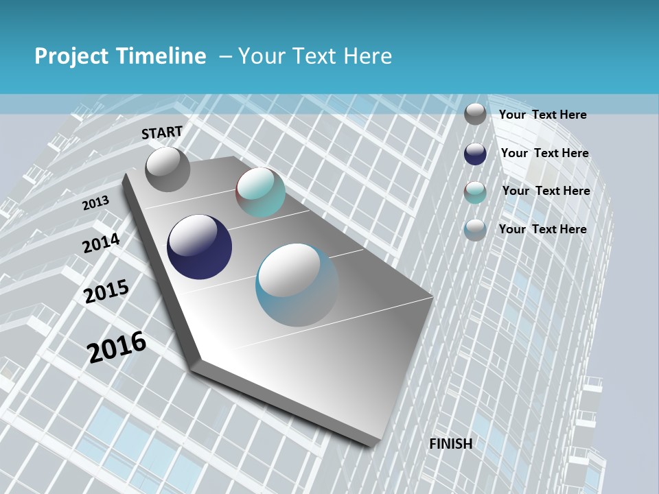 A Tall Building With A Blue Sky In The Background PowerPoint Template