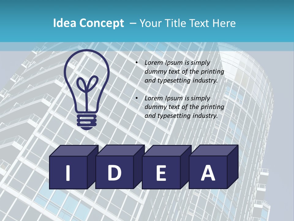 A Tall Building With A Blue Sky In The Background PowerPoint Template