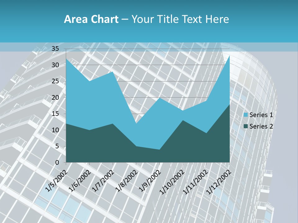 A Tall Building With A Blue Sky In The Background PowerPoint Template