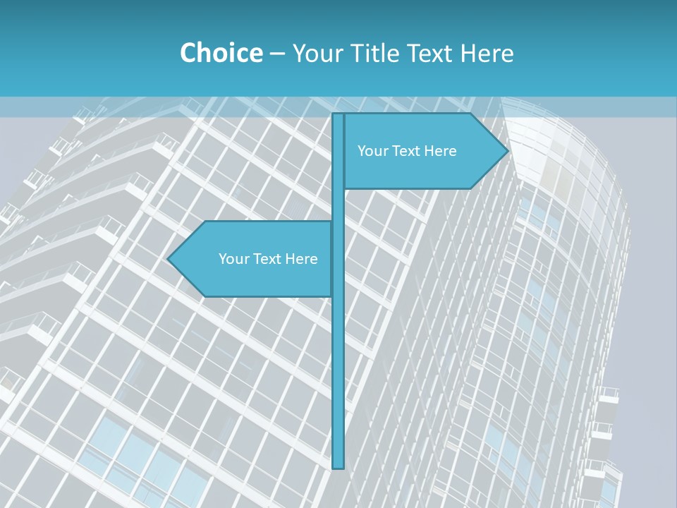A Tall Building With A Blue Sky In The Background PowerPoint Template