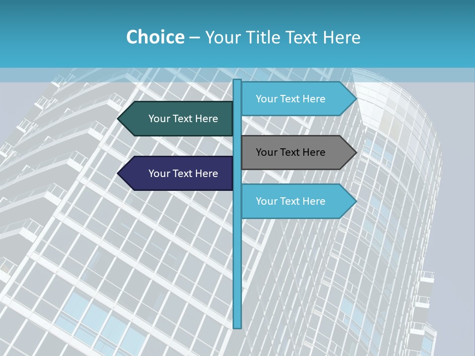 A Tall Building With A Blue Sky In The Background PowerPoint Template