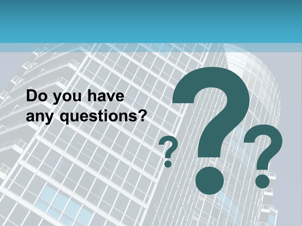 A Tall Building With A Blue Sky In The Background PowerPoint Template