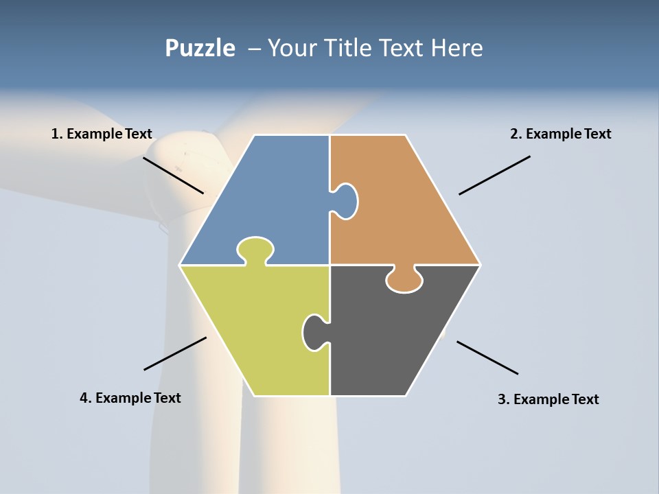 Closeup Wind Generator On A Wind Farm. Generators Are Held 100Metres (300Feet) Above The Ground And Each Blade Is 30Metres (100Feet) Long PowerPoint Template
