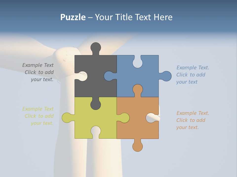 Closeup Wind Generator On A Wind Farm. Generators Are Held 100Metres (300Feet) Above The Ground And Each Blade Is 30Metres (100Feet) Long PowerPoint Template