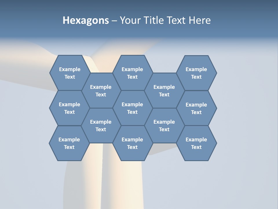 Closeup Wind Generator On A Wind Farm. Generators Are Held 100Metres (300Feet) Above The Ground And Each Blade Is 30Metres (100Feet) Long PowerPoint Template
