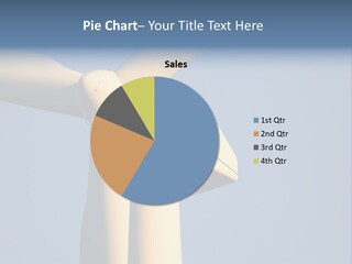 Closeup Wind Generator On A Wind Farm. Generators Are Held 100Metres (300Feet) Above The Ground And Each Blade Is 30Metres (100Feet) Long PowerPoint Template